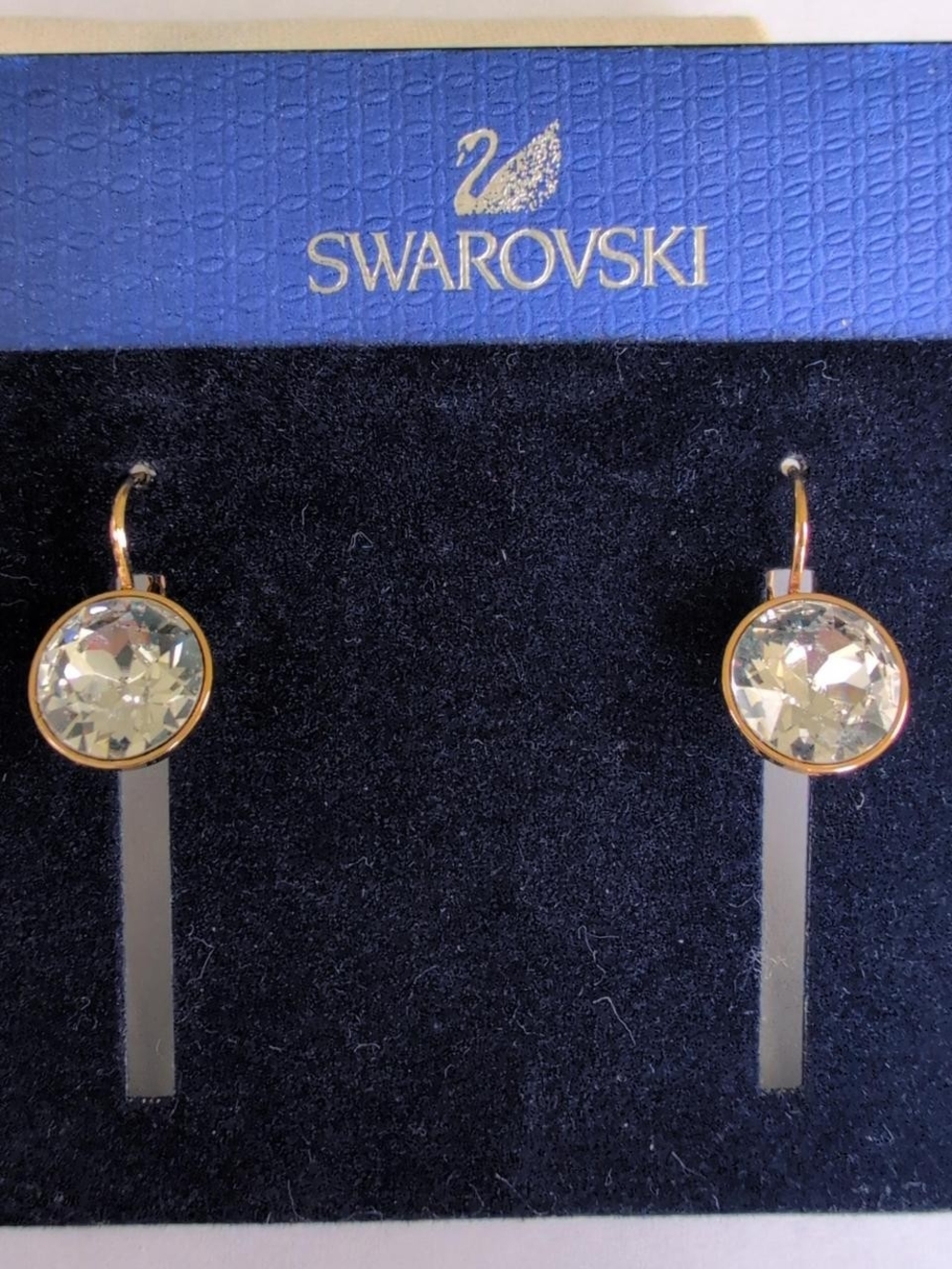 NWT Swarovski Bella PE Mini Cry gold drop Crystal Earrings. Retail $69 #swarovsk